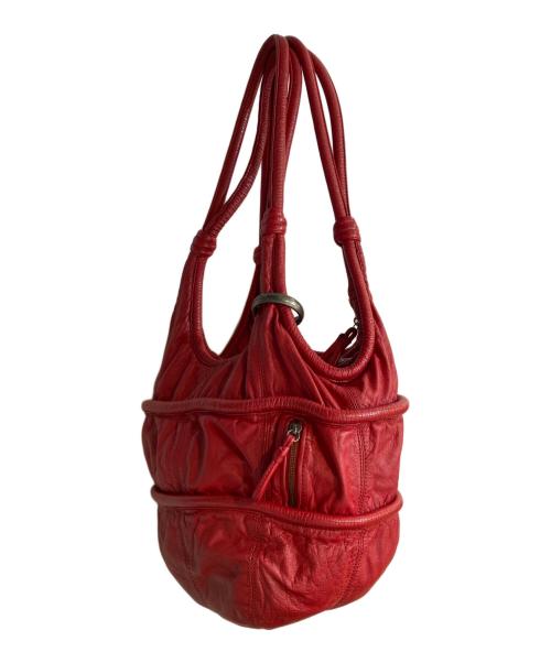 DIESEL（ディーゼル）DIESEL (ディーゼル) アーカイブレザーショルダーバッグ レッドの古着・服飾アイテム