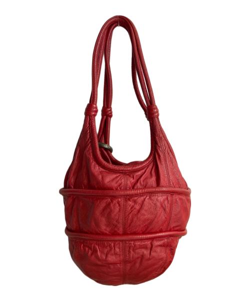 DIESEL（ディーゼル）DIESEL (ディーゼル) アーカイブレザーショルダーバッグ レッドの古着・服飾アイテム