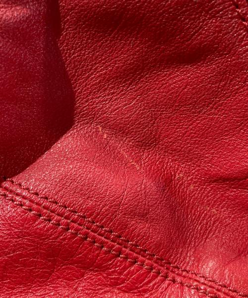 DIESEL（ディーゼル）DIESEL (ディーゼル) アーカイブレザーショルダーバッグ レッドの古着・服飾アイテム