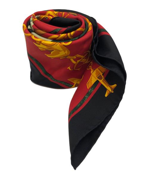 Cartier（カルティエ）Cartier (カルティエ) タンクプリントシルクスカーフ レッドの古着・服飾アイテム