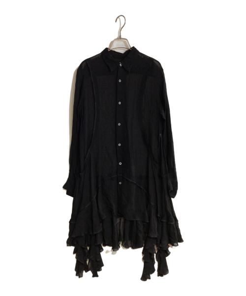 COMME des GARCONS COMME des GARCONS（コムデギャルソン コムデギャルソン）COMME des GARCONS COMME des GARCONS (コムデギャルソン コムデギャルソン) キュプラシアーラッフルシャツ ブラック サイズ:Sの古着・服飾アイテム