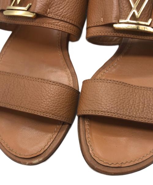 LOUIS VUITTON（ルイ ヴィトン）LOUIS VUITTON (ルイ ヴィトン) ホライズンラインレザーサンダル ブラウン サイズ:37 1/2の古着・服飾アイテム