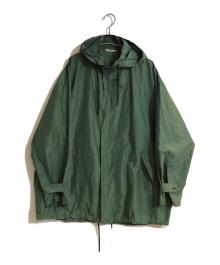 AURALEE（オーラリー）の古着「SILK POLYESTER GROSGRAIN HOODED BLOUSON」｜グリーン