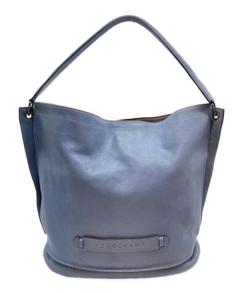 LONGCHAMP（ロンシャン）LONGCHAMP (ロンシャン) 3D LEATHER HOBO ブルーの古着・服飾アイテム