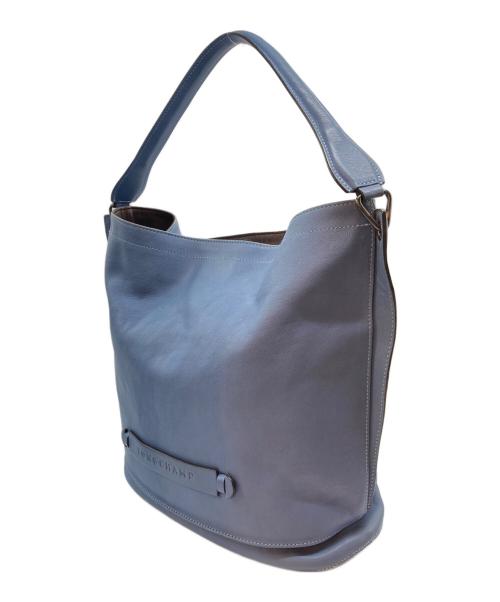 LONGCHAMP（ロンシャン）LONGCHAMP (ロンシャン) 3D LEATHER HOBO ブルーの古着・服飾アイテム