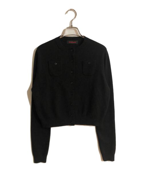 CABAN（キャバン）CABaN (キャバン) コットンカシミヤ クルーネックカーディガン ブラック サイズ:XSの古着・服飾アイテム