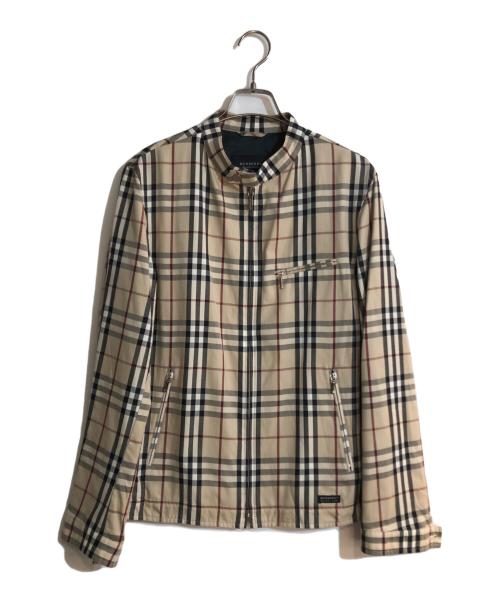 BURBERRY BLACK LABEL（バーバリーブラックレーベル）BURBERRY BLACK LABEL (バーバリーブラックレーベル) ノヴァチェックライダースジャケット ベージュ サイズ:Lの古着・服飾アイテム