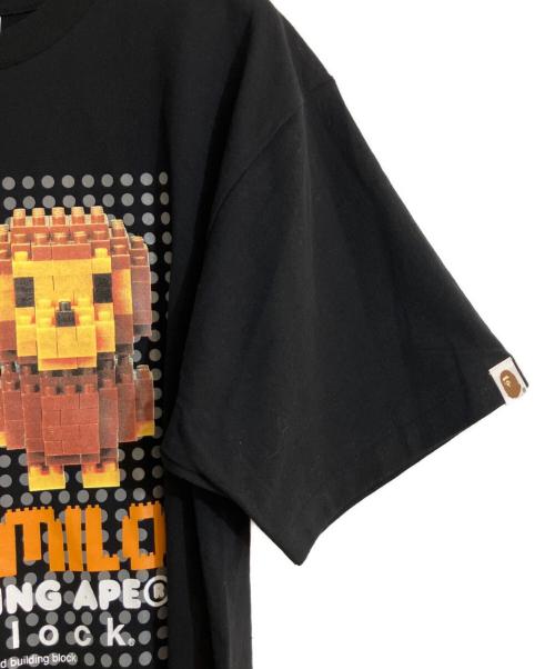 BAPE BY A BATHING APE（ベイプバイアベイシングエイプ）BAPE BY A BATHING APE (ベイプバイアベイシングエイプ) nanoblock (ナノブロック) BABY MILO TEE/ベイビマイロ ティー ブラック サイズ:Ｌの古着・服飾アイテム