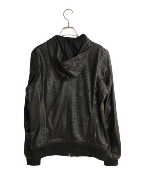 DIESEL（ディーゼル）DIESEL (ディーゼル) レザージップパーカー ブラック サイズ:Ｓの古着・服飾アイテム