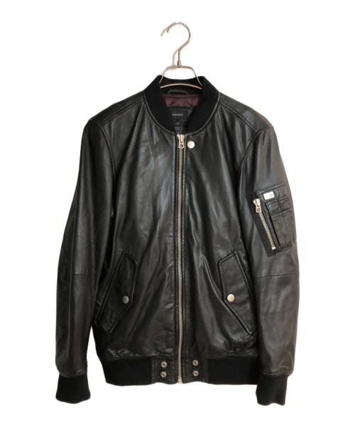 DIESEL（ディーゼル）DIESEL (ディーゼル) シープスキンMA1ジャケット ブラック サイズ:Sの古着・服飾アイテム