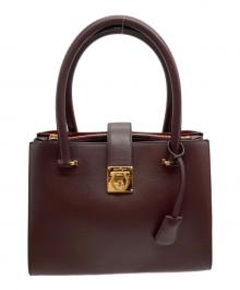 Salvatore Ferragamo（サルヴァトーレ フェラガモ）の古着「ジュリエットガンチーニトップハンドルバッグ」｜ボルドー