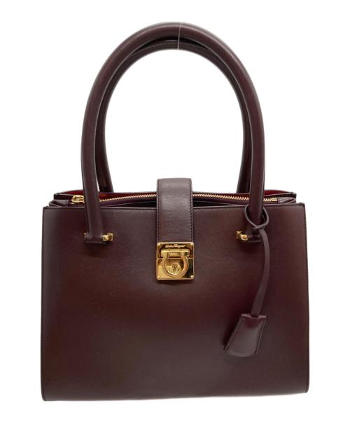Salvatore Ferragamo（サルヴァトーレ フェラガモ）Salvatore Ferragamo (サルヴァトーレ フェラガモ) ジュリエットガンチーニトップハンドルバッグ ボルドーの古着・服飾アイテム