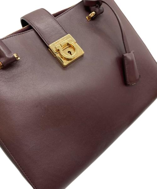 Salvatore Ferragamo（サルヴァトーレ フェラガモ）Salvatore Ferragamo (サルヴァトーレ フェラガモ) ジュリエットガンチーニトップハンドルバッグ ボルドーの古着・服飾アイテム
