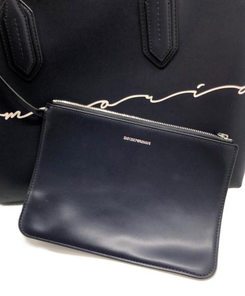 EMPORIO ARMANI（エンポリオアルマーニ）EMPORIO ARMANI (エンポリオアルマーニ) トートバッグ ネイビーの古着・服飾アイテム