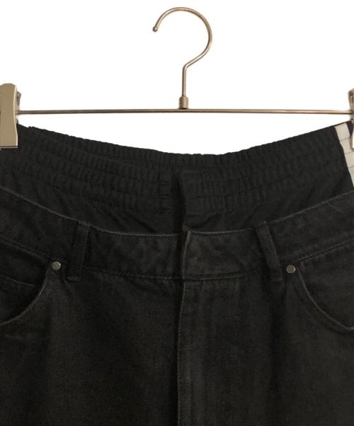 adidas（アディダス）adidas (アディダス) KSENIA SCHNAIDER (クセニア シュナイダー) ワイドデニムパンツ ブラック サイズ:29の古着・服飾アイテム