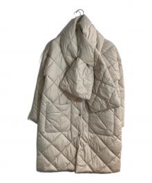 Barbour（バブアー）の古着「Brigitte Puffer Coat with Scarf キルティングロングコート」｜アイボリー