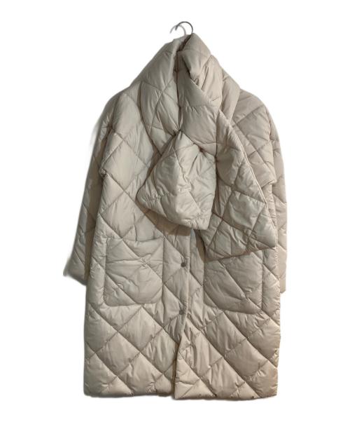 Barbour（バブアー）Barbour (バブアー) Brigitte Puffer Coat with Scarf キルティングロングコート アイボリー サイズ:8の古着・服飾アイテム