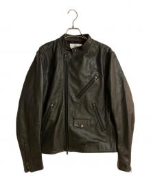 UNITED ARROWS（ユナイテッドアローズ）の古着「Cow Leather Double Riders Jacket」｜ブラック