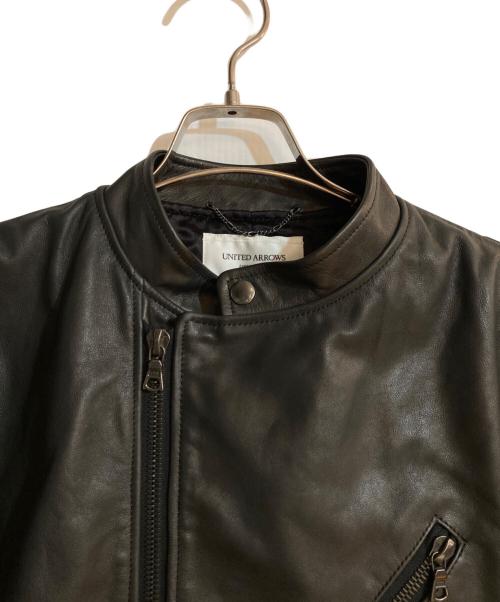 UNITED ARROWS（ユナイテッドアローズ）UNITED ARROWS (ユナイテッドアローズ) Cow Leather Double Riders Jacket ブラック サイズ:Ｌの古着・服飾アイテム