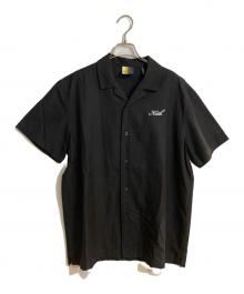 KITH（キス）の古着「ロゴ刺繍オープンカラーシャツ」｜ブラック