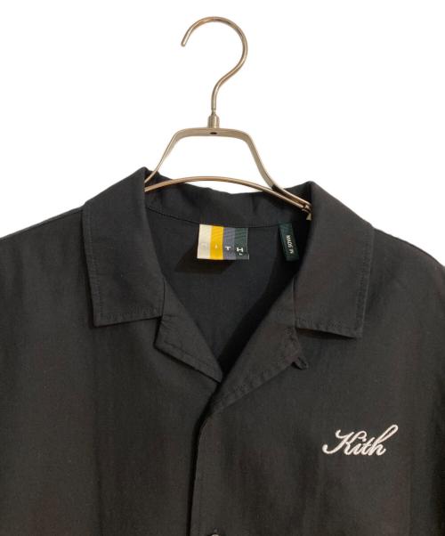 KITH（キス）KITH (キス) ロゴ刺繍オープンカラーシャツ ブラック サイズ:Ｌの古着・服飾アイテム