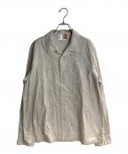 KITHキス）の古着「Paisley Jacquard Thompson Camp Collar Shirt／ペイズリー ジャッカード トンプソン キャンプ カラー シャツ」｜ベージュ