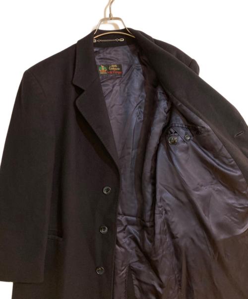 House of Scotland（ハウス・オブ・スコットランド）House of Scotland (ハウス・オブ・スコットランド) 100％カシミヤロングチェスターコート ブラック サイズ:不明の古着・服飾アイテム