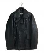 DIESELディーゼル）の古着「J-REGO フェイクレザーダブルライダースジャケット」｜ブラック