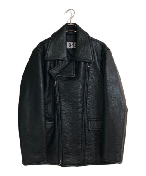 DIESEL（ディーゼル）DIESEL (ディーゼル) J-REGO フェイクレザーダブルライダースジャケット ブラック サイズ:ｌの古着・服飾アイテム