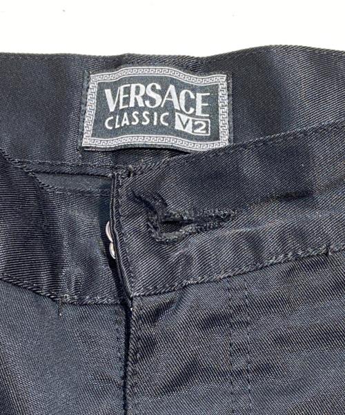 VERSACE V2 CLASSIC（ヴェルサーチ クラシック V2）VERSACE V2 CLASSIC (ヴェルサーチ クラシック V2) ナイロンテーパードパンツ ブラック サイズ:W31の古着・服飾アイテム