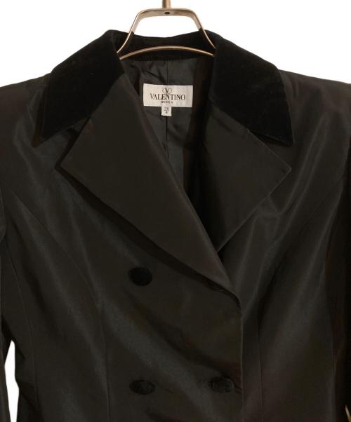 VALENTINO（ヴァレンティノ）VALENTINO (ヴァレンティノ) ベルベット切替ダブルジャケット ブラック サイズ:Ｍの古着・服飾アイテム