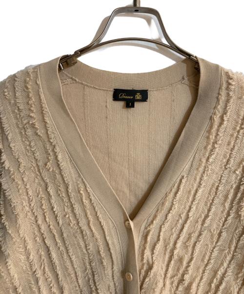 DRAWER（ドゥロワー）Drawer (ドゥロワー) ウールフリンジカーディガン ベージュ サイズ:1の古着・服飾アイテム