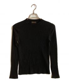 TOMORROW LAND collection（トゥモローランドコレクション）の古着「カシミヤシルクリブ クルーネックプルオーバー」｜ブラック