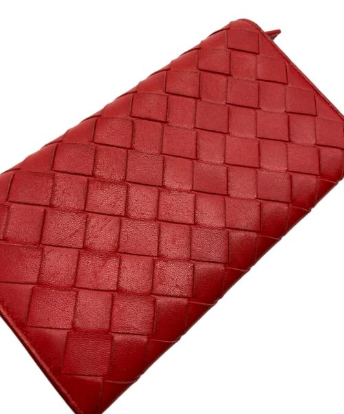 BOTTEGA VENETA（ボッテガベネタ）BOTTEGA VENETA (ボッテガベネタ) マキシイントレチャートウォレット レッドの古着・服飾アイテム