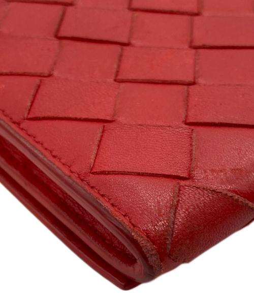 BOTTEGA VENETA（ボッテガベネタ）BOTTEGA VENETA (ボッテガベネタ) マキシイントレチャートウォレット レッドの古着・服飾アイテム