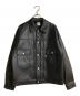 BEAUTY&YOUTH（ビューティーアンドユース）の古着「レザーライク Gジャケット」｜ネイビー