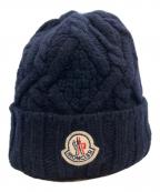 MONCLERモンクレール）の古着「ロゴワッペンニット帽」｜ネイビー