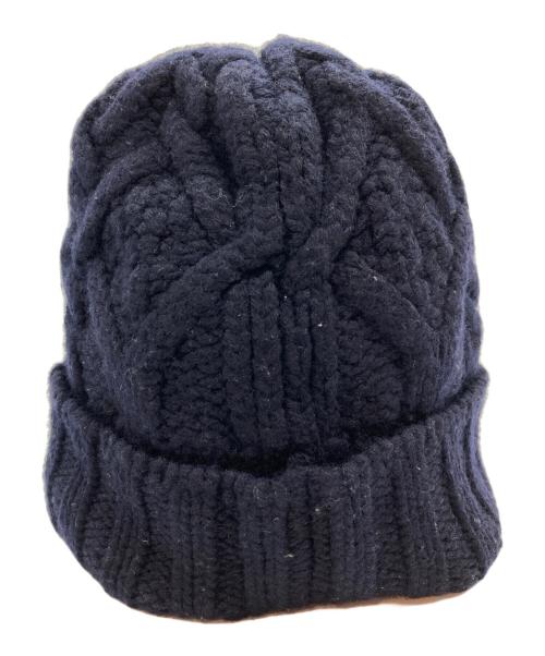 MONCLER（モンクレール）MONCLER (モンクレール) ロゴワッペンニット帽 ネイビーの古着・服飾アイテム