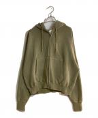 soerteソエルテ）の古着「ヘビーウェイトダブルジップフーディー」｜カーキ