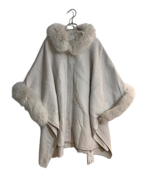 Snidel（スナイデル）Snidel (スナイデル) ファー付きミドルケープコート ベージュ サイズ:ONEの古着・服飾アイテム