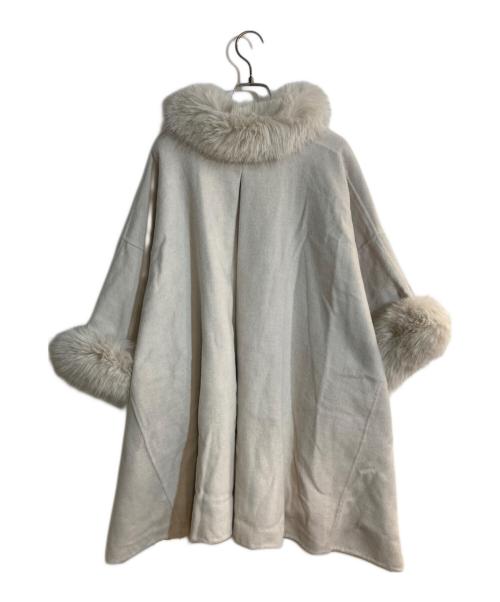 Snidel（スナイデル）Snidel (スナイデル) ファー付きミドルケープコート ベージュ サイズ:ONEの古着・服飾アイテム