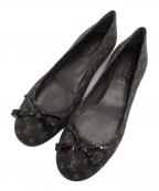 LOUIS VUITTONルイ ヴィトン）の古着「モノグラムミニランバレエシューズ」｜ブラウン