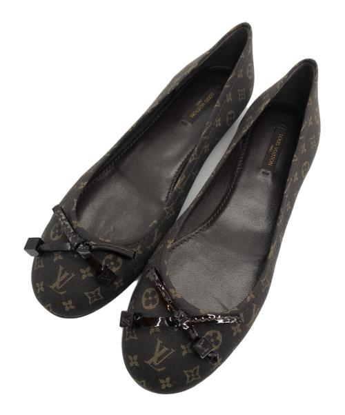 LOUIS VUITTON（ルイ ヴィトン）LOUIS VUITTON (ルイ ヴィトン) モノグラムミニランバレエシューズ ブラウン サイズ:38の古着・服飾アイテム