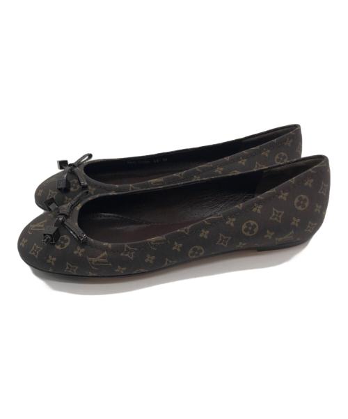 LOUIS VUITTON（ルイ ヴィトン）LOUIS VUITTON (ルイ ヴィトン) モノグラムミニランバレエシューズ ブラウン サイズ:38の古着・服飾アイテム