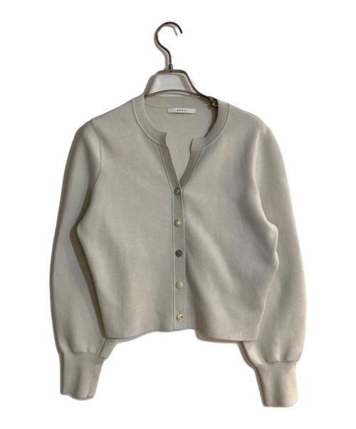 ANAYI（アナイ）ANAYI (アナイ) コットンポリエステルビジューカーディガン グレー サイズ:38の古着・服飾アイテム