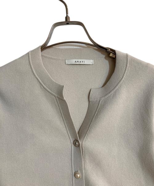 ANAYI（アナイ）ANAYI (アナイ) コットンポリエステルビジューカーディガン グレー サイズ:38の古着・服飾アイテム