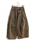 THE TOEザ・トゥー）の古着「ワイドデニムパンツ」｜ブラウン