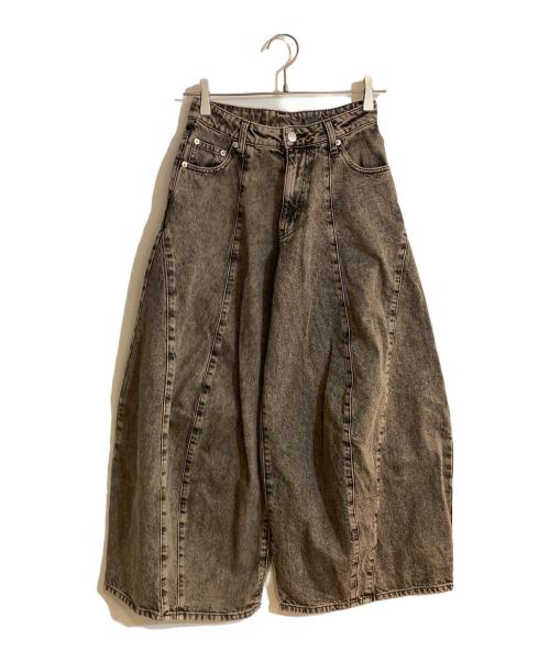 THE TOE（ザ・トゥー）THE TOE (ザ・トゥー) ワイドデニムパンツ ブラウン サイズ:ＸＳの古着・服飾アイテム