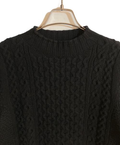 Drumohr（ドルモア）Drumohr (ドルモア) アランケーブルモックネックニット ブラック サイズ:48の古着・服飾アイテム