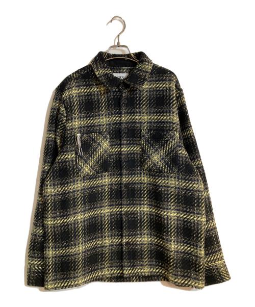 WAX LONDON（ワックスロンドン）WAX LONDON (ワックスロンドン) WHITING OVERSHIRT | HUTTON CHECK ブラック サイズ:Ｌの古着・服飾アイテム